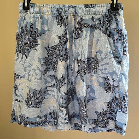 Vintage SunBay Cottons Beach Shorts Unisex Blue Floral - Picture 3 of 5